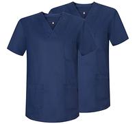 Misemiya - Pack 2 Pcs - SANITAIRE CASACA Unisexe Uniformes SANITAIRES Uniforme SANITAIRE Uniforme MEDICALE - Réf 817 * 2 - Large, Bleu Marine 21