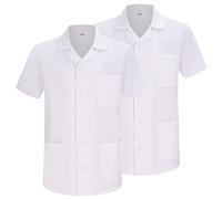 Misemiya - Pack 2 Unités - Blouse Blanche Chimie Unisexe - Blouse medicale Homme - Blouse Laboratoire Homme - Blouse de Travail Femme 8165 - Medium, Blanc