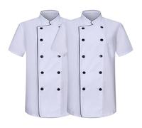 Misemiya - Pack 2 Unités -Chef Vestes Monsieur avec Bouton RÉFORMÉ - Réf.8421B - 3XL, Blanc 21