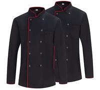 Misemiya - Pack 2 Unités -Veste de Chef pour Hommes - Veste de Chef pour Hommes - Uniforme d'accueil -Ref.842B - X-Large, Veste de Cuisine 682B - Noir