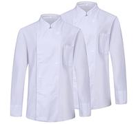 Misemiya - Pack 2 Unités -Veste de chef pour hommes - Veste de chef pour hommes - Uniforme d'accueil -Ref.842-5XL, Veste de cuisine 842 - Blanc