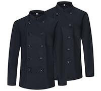 Misemiya - Pack 2 Unités -Veste de Chef pour Hommes - Veste de Chef pour Hommes - Uniforme d'accueil -Ref.842-3XL, Veste de Cuisine 842 - Noir