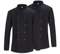 Misemiya - Pack 2 Unités -Veste de chef pour hommes - Veste de chef pour hommes - Uniforme d'accueil -Ref.842-3XL, Veste de cuisine 682 - Noir