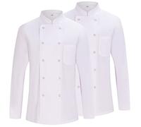 Misemiya - Pack 2 Unités -Veste de chef pour hommes - Veste de chef pour hommes - Uniforme d'accueil -Ref.842 - Small, Veste de cuisine 682 - Blanche