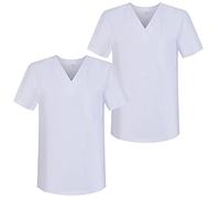 Misemiya - Pack*2 - VÊTEMENTS DE Travail Unisex COL PIC Manches Courtes Uniforme Clinique HÔPITAL - Ref.817 - Small, Blanc 68
