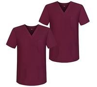 Misemiya - Pack*2 - VÊTEMENTS DE Travail Unisex COL PIC Manches Courtes Uniforme Clinique HÔPITAL - Ref.817 - Medium, Grenat 68