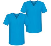Misemiya - Pack*2 - VÊTEMENTS DE Travail Unisex COL PIC Manches Courtes Uniforme Clinique HÔPITAL - Ref.817 - X-Small, Bleu Clair 68