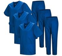 Misemiya - Pack * 3 ensembles - Uniforme sanitaire unisexe UNIFORMES SANITAIRES MÉDICAUX ENSEMBLES SANITAIRES 3-817-8312 - Large, Bleu 37 22