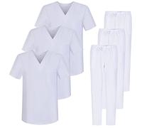 Misemiya - Pack * 3 Ensembles - Uniforme sanitaire Unisexe Uniformes SANITAIRES MÉDICAUX Ensembles SANITAIRES 3-817-8312 - Small, Blanc 68