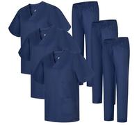 Misemiya - Pack * 3 Ensembles - Uniforme sanitaire Unisexe Uniformes SANITAIRES MÉDICAUX Ensembles SANITAIRES 3-817-8312 - Small, Bleu Marine 22