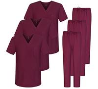Misemiya - Pack * 3 Ensembles - Uniforme sanitaire Unisexe Uniformes SANITAIRES MÉDICAUX Ensembles SANITAIRES 3-817-8312 - X-Small, Grenat 68