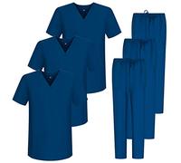 Misemiya - Pack * 3 Ensembles - Uniforme sanitaire Unisexe Uniformes SANITAIRES MÉDICAUX Ensembles SANITAIRES 3-817-8312 - XX-Large, Bleu Marine 68