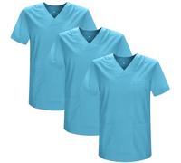 Misemiya Pack 3 Pcs-Casaca Sanitario Unisex Mz-3-817 Chemise de Brosse médicale, Cyan, XS (Lot de 3) Mixte