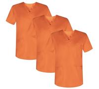 Misemiya Pack 3 Pcs-Casaca Sanitario Unisex Mz-3-817 Chemise de Brosse médicale, Orange, 5XL (Lot de 3) Mixte