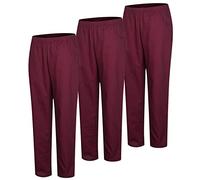 Misemiya - Pack 3 Pcs - Pantalon SANITAIRE Unisex - Uniformes MEDICALES Uniformes SANITAIRES Pantalon DE Travail - Réf 8312 * 3 pcs - Small, Grenat 21