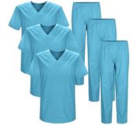 MISEMIYA Pack 3 Pcs-Uniformes Sanitarios Unisex Mz-3-817-8312 Lot sanitaires Unisexes, Cyan, Mixte