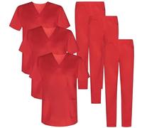 MISEMIYA Pack 3 Pcs-Uniformes Sanitarios Unisex Mz-3-817-8312 Lot sanitaires Unisexes, Rouge, 4XL Mixte