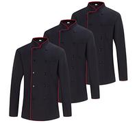 Misemiya - Pack 3 Unités -Veste de Chef pour Hommes - Veste de Chef pour Hommes - Uniforme d'accueil -Ref.842 - Small, Noir 21