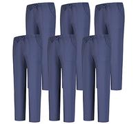 Misemiya - Pack 6 Pcs - Pantalons Unisex Taille Elastique Uniforme DE Travail Clinique HÔPITAL Nettoyage VÉTÉRINAIRE SANTÉ - Large, Gris 68