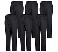 Misemiya - Pack 6 Pcs - Pantalons Unisex Taille Elastique Uniforme DE Travail Clinique HÔPITAL Nettoyage VÉTÉRINAIRE SANTÉ - Small, Noir