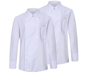 MISEMIYA Pack2 Pcs-Chef Jacket KZ-2-842 Veste 842-White, XXL (Lot de 2) Homme