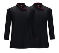 Misemiya Paquete 2 Unidades-Chaqueta Cocinera Mujer Mz-2-731 Lot de 2 Vestes de Cuisine pour Femme, Noir, XXL
