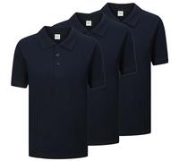MISEMIYA Polo200 Lot de 3 t-Shirts Unisexes pour Adulte, Bleu Marine, L