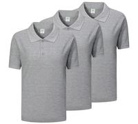 MISEMIYA Polo200 Lot de 3 t-Shirts Unisexes pour Adulte, Gris, S
