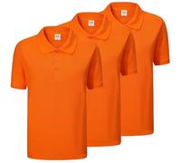MISEMIYA Polo200 Lot de 3 t-Shirts Unisexes pour Adulte, Orange, XL