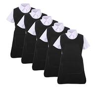 Misemiya - Set of 5 Pcs - Tablier Nettoyage Uniforme DE Travail Clinique HÔPITAL Nettoyage VÉTÉRINAIRE SANTÉ HÔTELLERIE - Ref.868 - Large, Noir 21