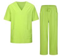 Misemiya Uniforme Médical Unisexe Extensible pour Infirmiers et Professionnels de Santé 1689-7835, Vert Citron, XL