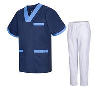 Misemiya - Uniformes Unisexe- Uniforme Médical avec Haut et Pantalon 817-8312-BLANCO - Small, Azul 8171-8