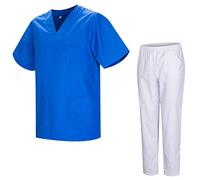 Misemiya - Uniformes Unisexe- Uniforme Médical avec Haut et Pantalon 817-8312-BLANCO - X-Small, Bleu Royal
