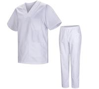 Misemiya - Uniformi Unisex Set Camice - Uniforme Medica Con Maglia e Pantaloni Uniformi Mediche Camice Uniformi sanitarie - Ref.8178-3XL, Blanc 21