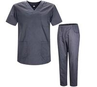 Misemiya - Uniformi Unisex Set Camice - Uniforme Medica Con Maglia e Pantaloni Uniformi Mediche Camice Uniformi sanitarie - Ref.8178 - X-Small, Gris 21