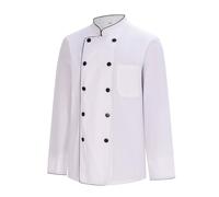 Misemiya Veste de Chef pour Hommes 842-842B Cuisine MZ-8421B, 842B-Blanc