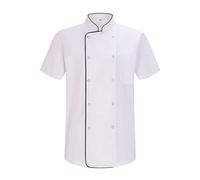 Misemiya Veste de Chef pour Hommes Kz-6821 Jacket, 6821b-Blanche