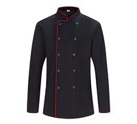Misemiya - Veste de Chef pour Hommes - Veste de Chef pour Hommes - Uniforme d'accueil 682 - Small, Veste de Cuisine 682B - Noir