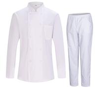 Misemiya - Veste de Chef pour Hommes - Veste de Chef pour Hommes - Uniforme d'accueil -Ref.842 - Medium, Veste et Pantalons de Cuisine 8428 - Blanc