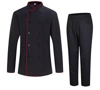 Misemiya - Veste de chef pour hommes - Veste de chef pour hommes - Uniforme d'accueil -Ref.842 - Small, Veste et Pantalons de cuisine 842B8 - Noir