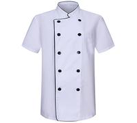 Misemiya - Veste de chef pour hommes - Veste de chef pour hommes - Uniforme d'accueil -Réf.8421B - X-Large, Veste de cuisine 8421B - Blanc