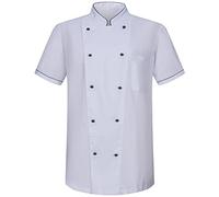 Misemiya - Veste de chef pour hommes - Veste de chef pour hommes - Uniforme d'accueil -Ref.8501B - Medium, Veste de cuisine 8501B - Blanc