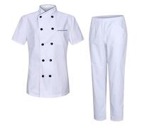 Misemiya - Veste et Pantalon de Chef pour Femme - Veste de Chef pour Femme - Uniforme d'hôtellerie - 8441-8312 - Small, Blanc