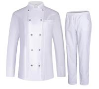 Misemiya - Veste et Pantalon de Chef pour Femme - Veste de Chef pour Femme - Uniforme d'hôtellerie - 848-8312 - Medium, Blanc