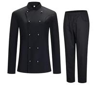 Misemiya - Veste et Pantalon de Chef pour Homme - Veste de Chef pour Homme - Uniforme d'hôtellerie - 8501-8312 - XX-Large, Noir