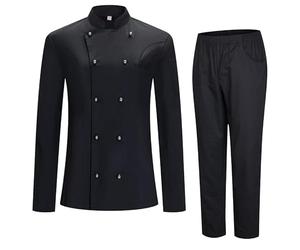 Misemiya - Veste et pantalon de chef pour homme - Veste de chef pour homme - Uniforme d'hôtellerie - 8501-8312 - XX-Large, Noir