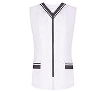 Misemiya - VÊTEMENTS DE Travail Femme sans Manches Blanc/Noir Uniforme Clinique HÔPITAL Nettoyage VÉTÉRINAIRE SANTÉ HÔTELLERIE Ref: 818 - Medium, Noir