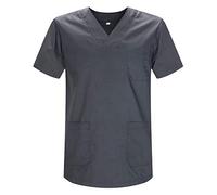 Misemiya - VÊTEMENTS DE Travail Unisex COL PIC Manches Courtes Médicaux Unisexe - Ref.817 - Large, Gris