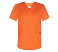 Misemiya - VÊTEMENTS DE Travail Unisex COL PIC Manches Courtes Médicaux Unisexe - Ref.817 - Medium, Orange