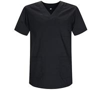 Misemiya - VÊTEMENTS DE Travail Unisex COL PIC Manches Courtes Médicaux Unisexe - Ref.817 - X-Large, Noir